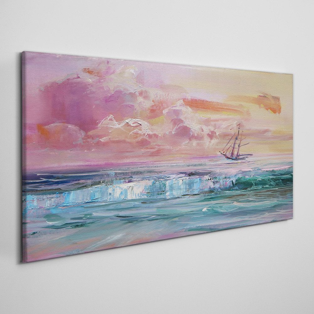 PL Coloray Obraz Canvas Malarstwo ocean morze statek 100x50cm
