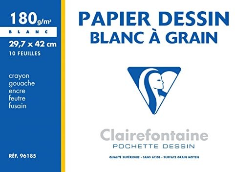 Clairefontaine 10 arkuszy papieru, biały, DIN A3, 180 G 96185C