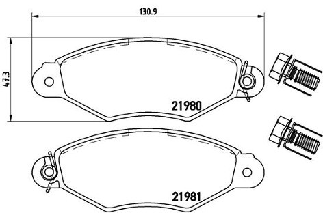 BREMBO Zestaw klocków hamulcowych, hamulce tarczowe P 61 098