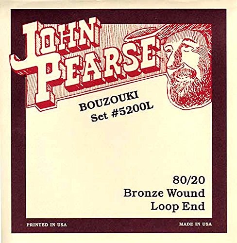 John Pearse Strings Strings John Pearse Strings 5200 L dla irlandzkich Bouzouki - 80/20 rana z brązu - końcówka pętli - 10 pojedynczych sznurków zestaw - lekka waga celna 11-40 5200