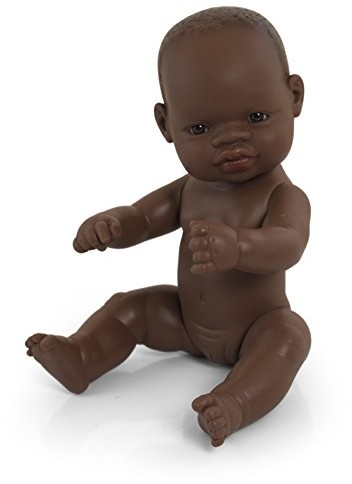 Miniland 31034 torebka  Baby afrykańskie dziewcząt  bez bieliznę, 32 cm