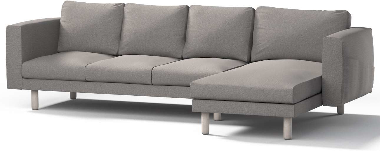 Dekoria pl pl Pokrowiec na sofę Norsborg 4-osobową z szezlongiem szary 291 x 88/157 x 85 cm Edinburgh 1027-115-81