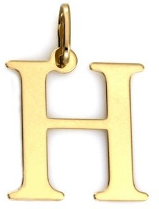 LOVRIN Złota przywieszka 585 blaszka literka H litera Za5616H