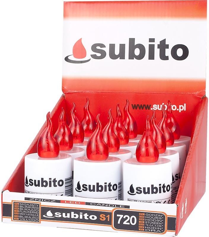 Subito S1 wkład do zniczy LED Czerwony 12 sztuk