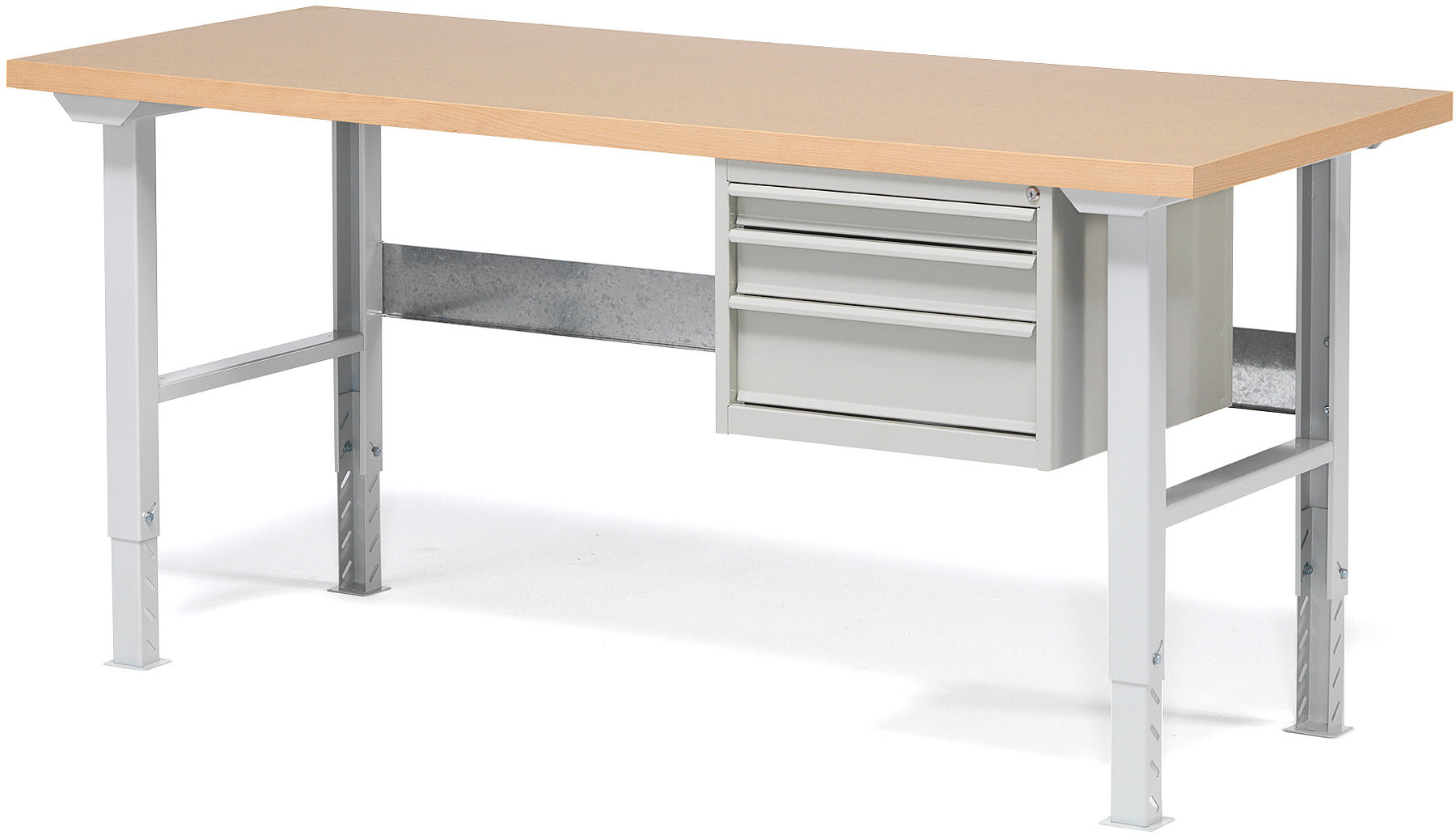 AJ Produkty Stół warsztatowy o długości 2000mm z 3 szufladami