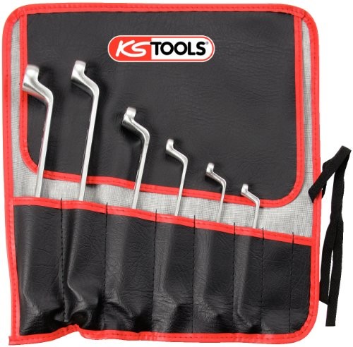KS Tools 911.0360 Classic podwójny klucz oczkowy zestaw do profili TX-E, wygięta, 6-częściowy, E6 x E8-E20 X E24 4042146042847