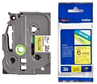 Brother TZE-611 Taśma 6mm, żółta, czarny nadruk E671-98505_20131112091032