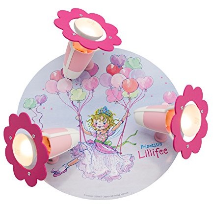 Elobra lampę dla dzieci, Prinzessin Lillifee balon na biegunach, lampa ścienna i sufitowa, drewno, różowa ,130926 130926