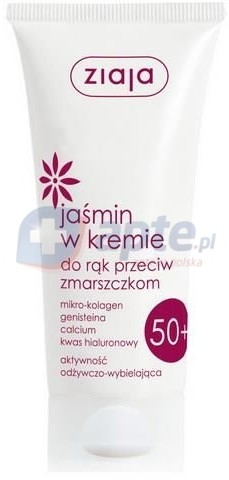 Ziaja zwiotczała Jaśminowa jaśmin w kremie do dłonie przeciw zmarszczkom 50+ 50ml