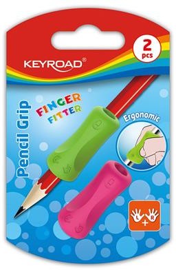 KEYROAD Gumka uniwersalna KEYROAD Pencil Grip, 2szt., blister, mix kolorów KR971539