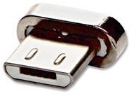 Zdjęcia - Kabel USB końcówka, , microUSB (M) - połączenie magnetyczne, srebrna, reduk(2.0)