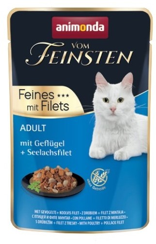 Animonda vom Feinsten vom Feinsten Cat Adult Drób + filet z mintaja saszetka 85g