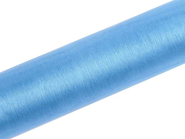 PartyDeco Organza gładka, błękitna, 0,16 x 9 m ORP16-011