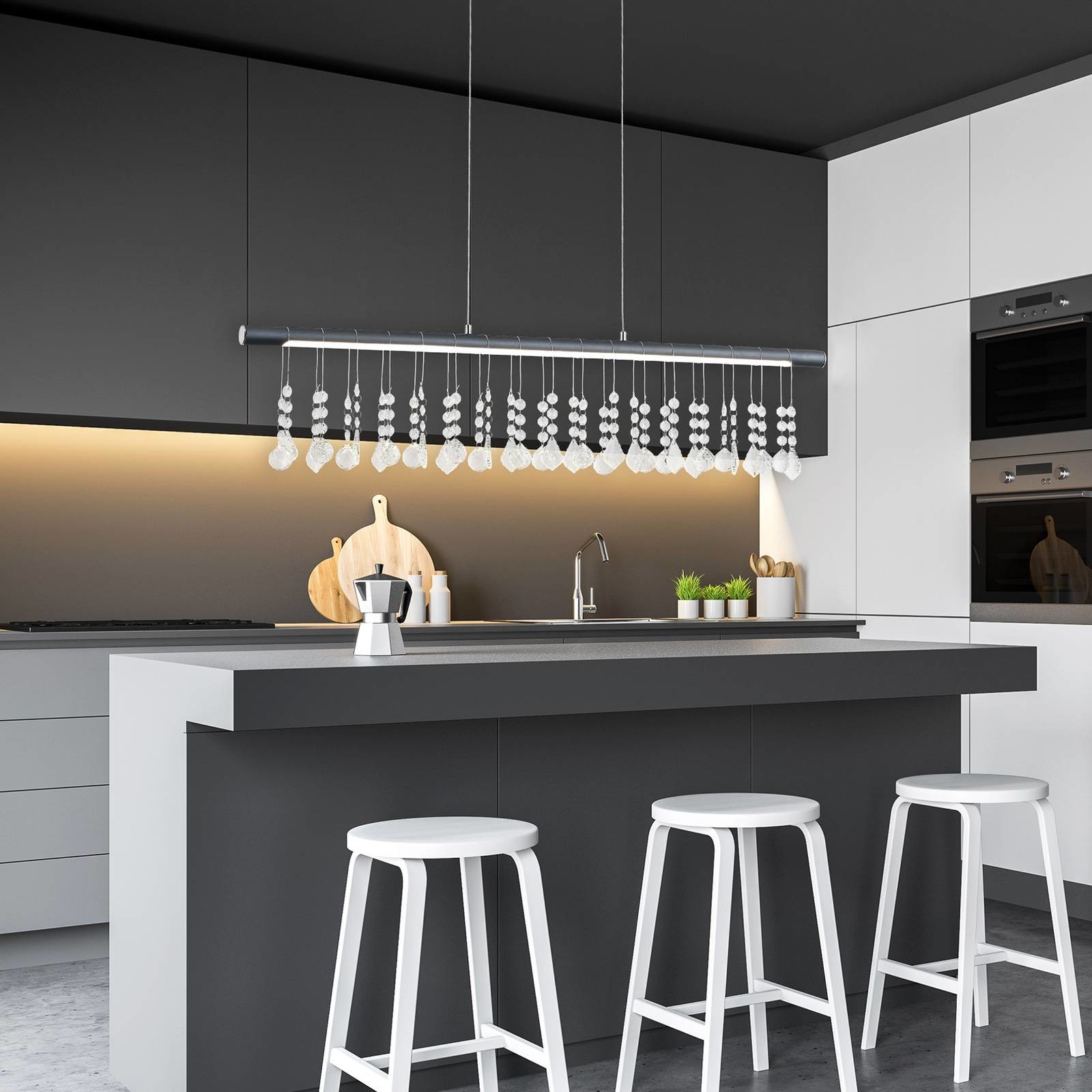 Näve Lampa wisząca LED Nobilis, ściemniana, ciemnoszara