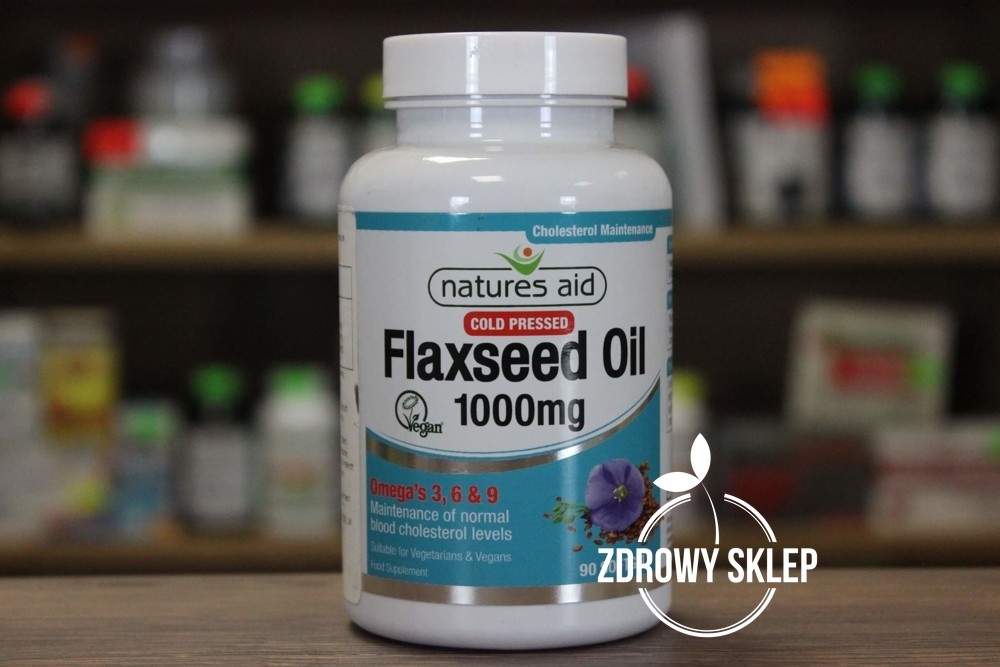 Natures Aid Flaxseed Oil olej lniany 1000mg 90 kapsułek żelowych