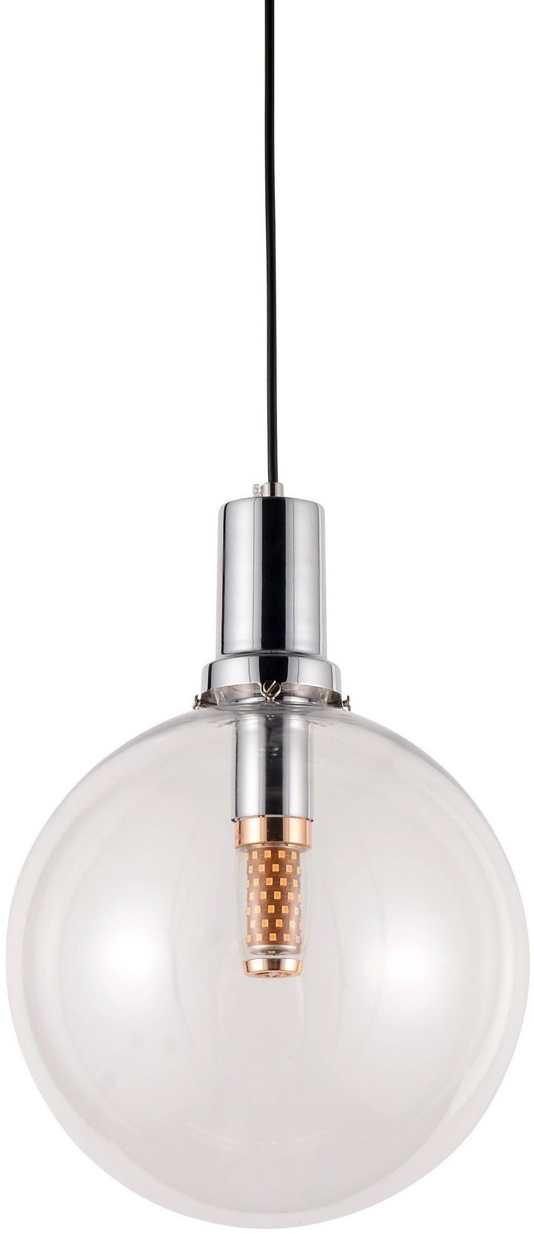 Lumina Deco Deco NOWOCZESNA LAMPA WISZĄCA PRZEZROCZYSTO-CHROMOWA DORITO D25 DECO