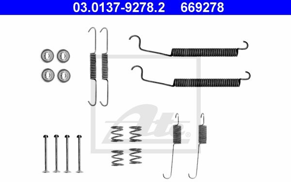 ATE ZESTAW INSTALACYJNY SZCZĘK 03.0137-9278.2 PEUGEOT 206+ 1.4I 10- DACIA LOGAN 1.6 16V 10