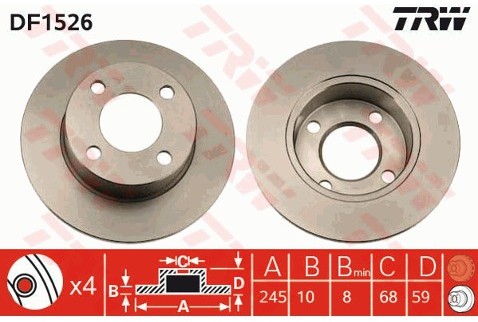 TRW Tarcza hamulcowa DF1526
