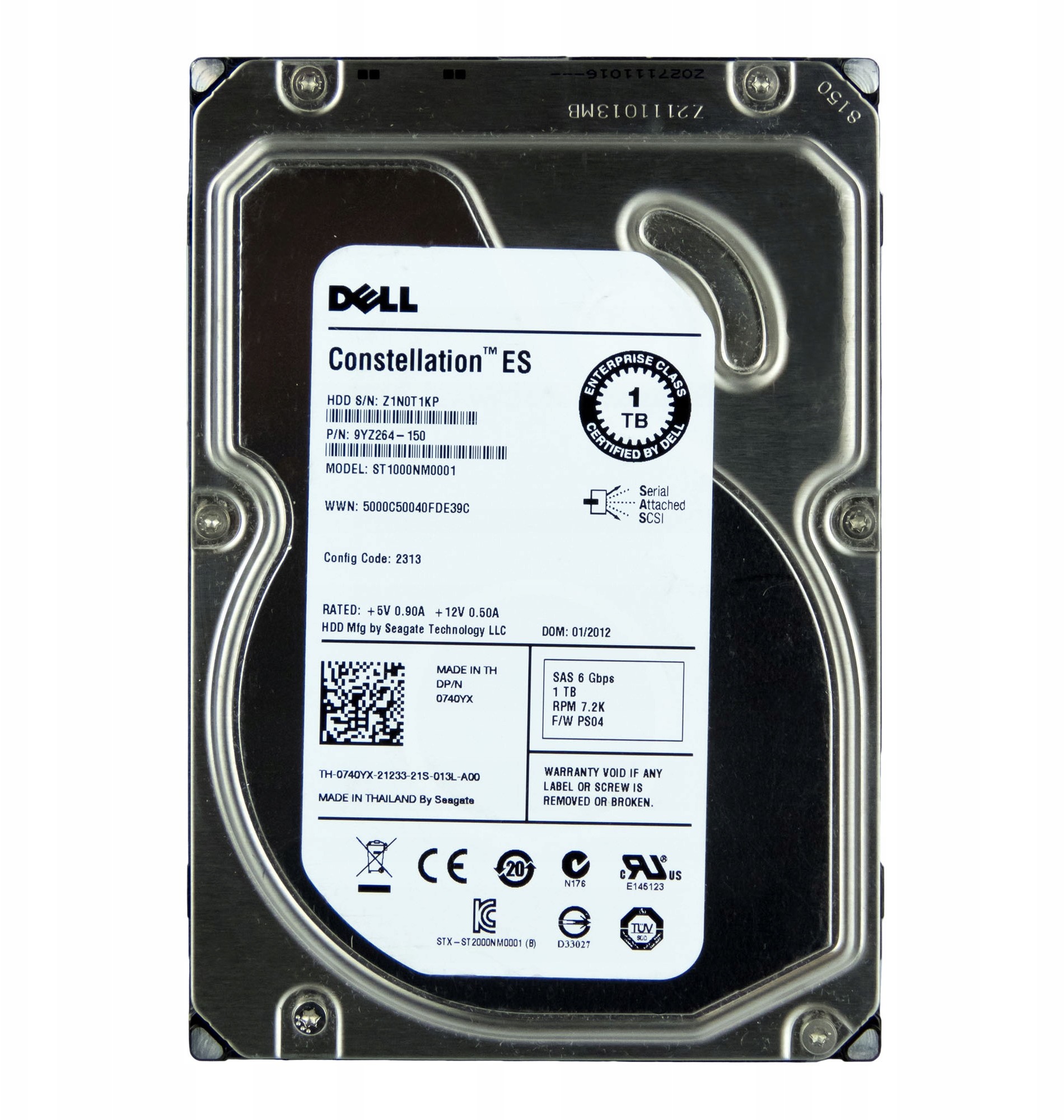 Dell 0740YX 1TB 7.2k 64MB SAS-2 3.5'' ST1000NM0001