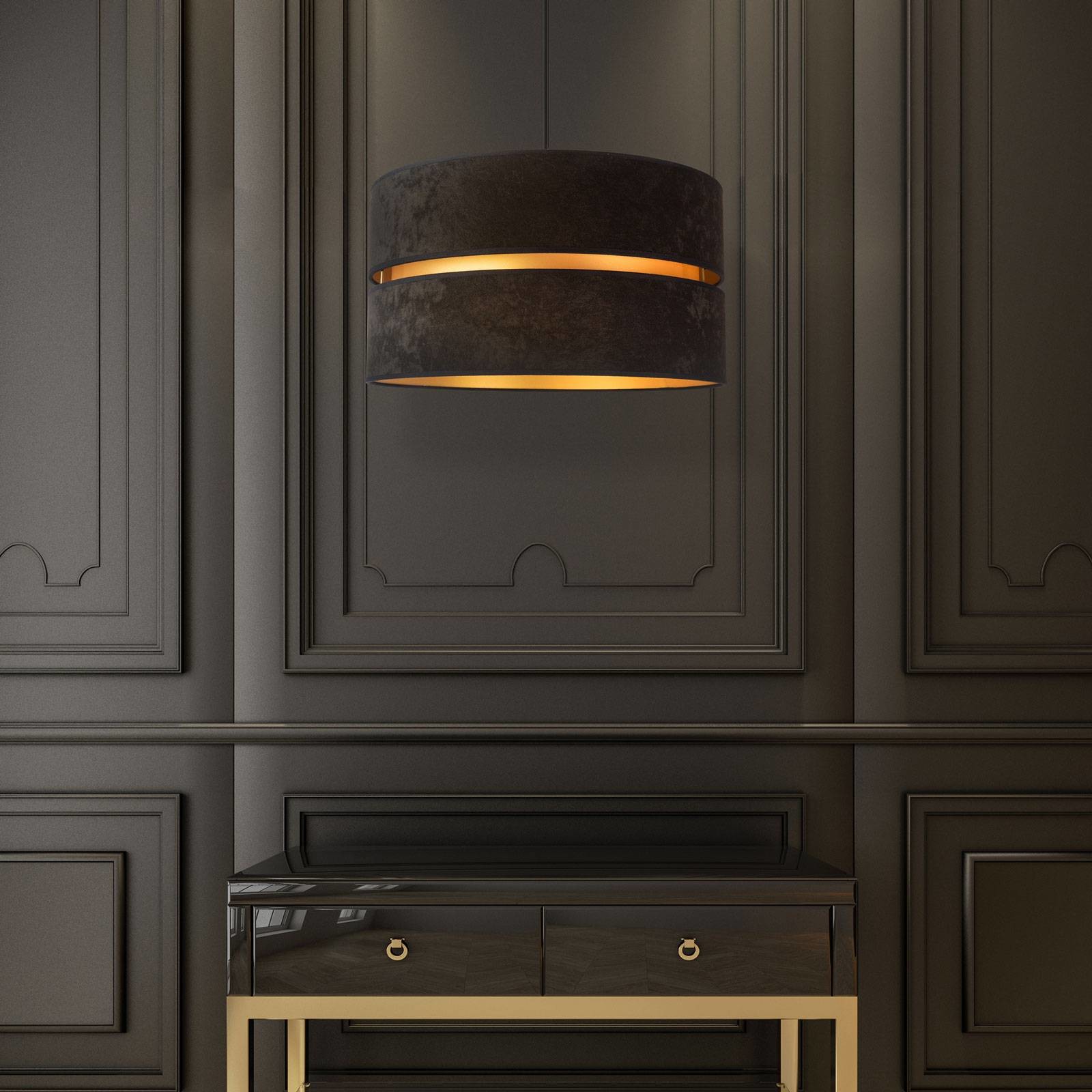 Euluna Lampa wisząca Duo, czarna/złota, 40cm, 1-pkt.