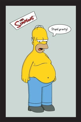 Empire plakat  Simpsons, The  stupid Gravity  rozmiar (cm), ok. 20 X 30  lustro lustro na ścianę z czarnego tworzywa sztucznego ramki o wyglądzie drewna z nadrukami z nadrukami 538284