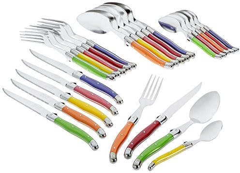 Pradel Excellence Laguiole I7214P 24-częściowy komplet sztućców, kolor pastelowe I7214P