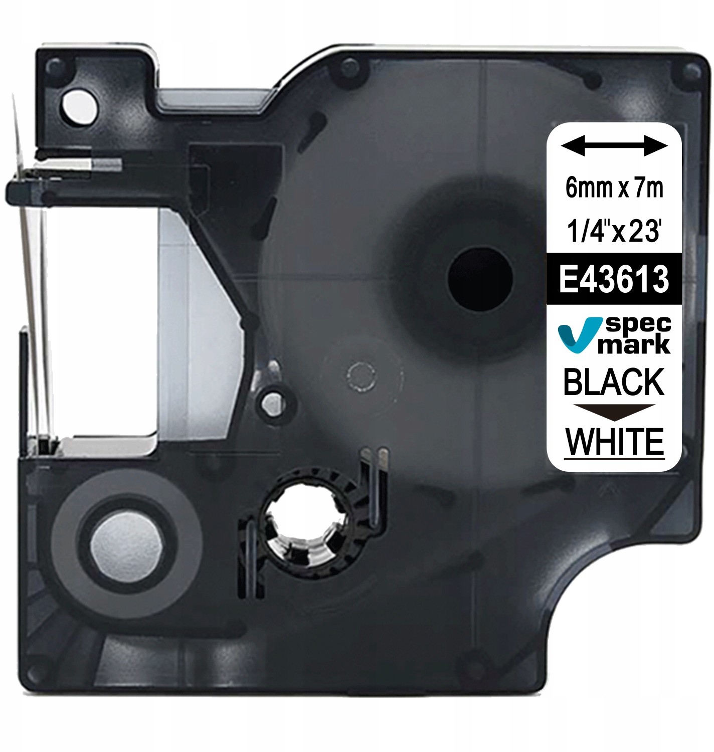 Dymo Taśma do D1 43613 6mm/7m biała/czarny