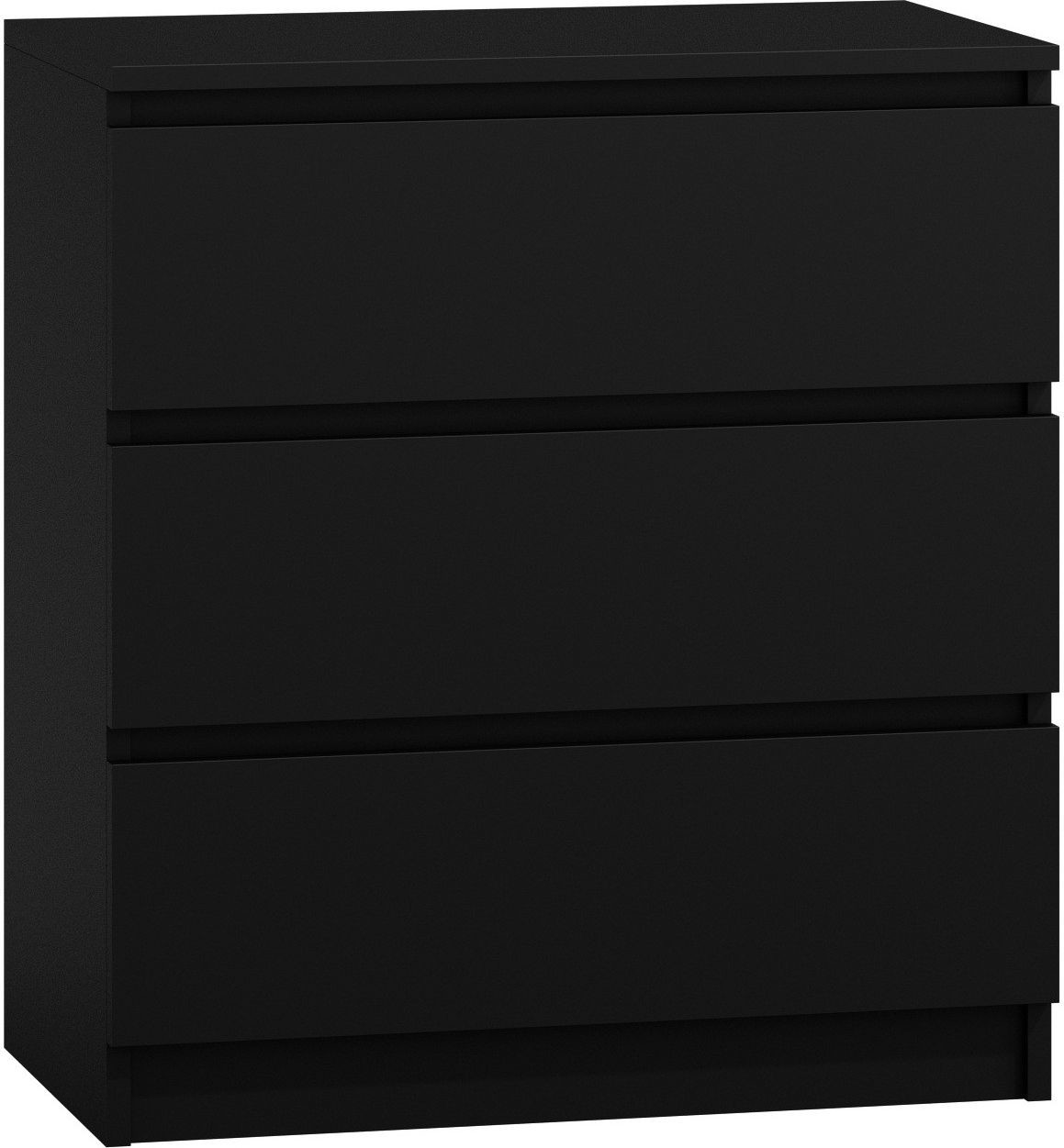 Topeshop Komoda szafka 3 szuflady m3 czerń M3 CZERŃ