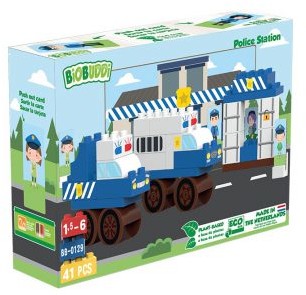 BIOBUDDI (zabawki) ZESTAW KLOCKÓW POLICJA 41 ELEMENTÓW - BIOBUDDI BP-8716433965510