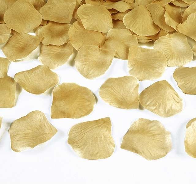 PartyDeco Płatki róż w woreczku, złote, 500 szt PLRD500-019