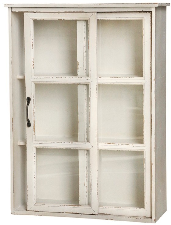 Chic Antique Szafka Ścienna Postarzana Przeszklona 10008986