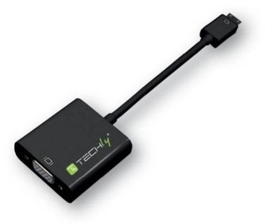 Techly Adapter mini HDMI C męski na VGA żeński czarny 10cm KKTCKPEV0080