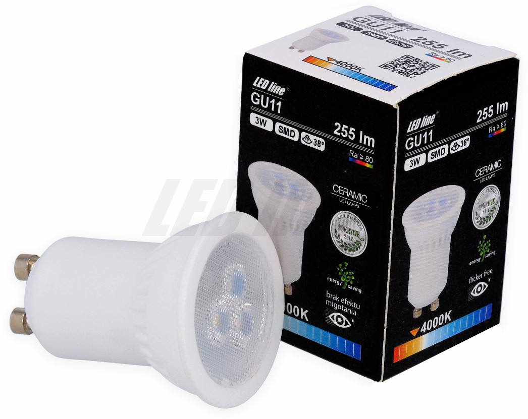 LED Line Żarówka GU11 SMD 170-250V AC 3W 255lm 4000K 38° 248115