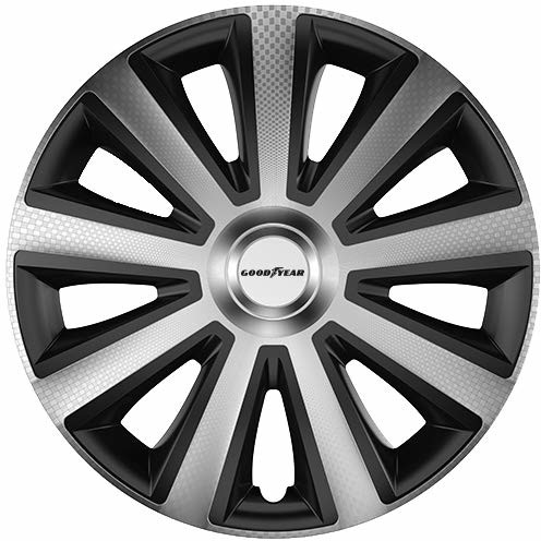 Goodyear Goodyear 10623 kołpaki ozdobne na koła samochodowe"Memphis Carbon", zestaw 4 szt, 35,56 cm (14 cali), czarne/srebrne 10623