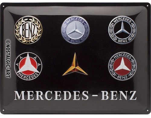 Art Nostalgic 23251 Mercedes-Benz logo Evolution | retro tabliczka blaszana tabliczka | Vintage-|-dekoracja ścienna | metalowe | 30 x 40 cm 23251