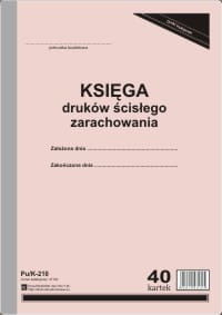 Firma krajewski Księga druków ścisłego zarachowania [Pu/K-210] Pu/K-210