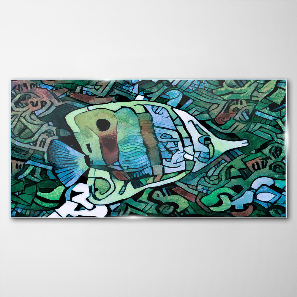 PL Coloray Obraz Szklany Abstrakcja Zwierzęta Ryby 120x60cm