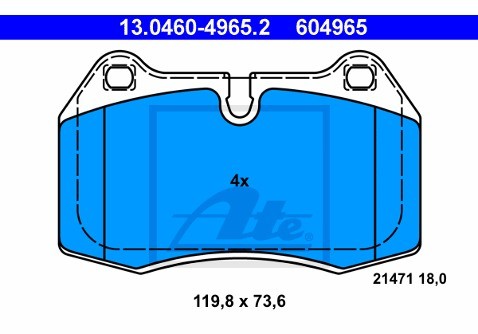 ATE Klocki hamulcowe - komplet 13.0460-4965.2