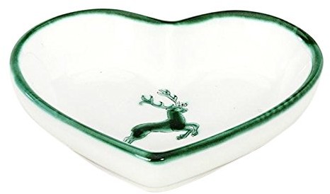 Gmundner Keramik Gmundner ceramika manufaktura 0324sahe10 Zielony jeleń miska-serce, 10 cm 0324SAHE10