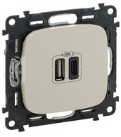 Legrand Ładowarka 2xUSB A+C 3A Valena Allure 754966 kremowa
