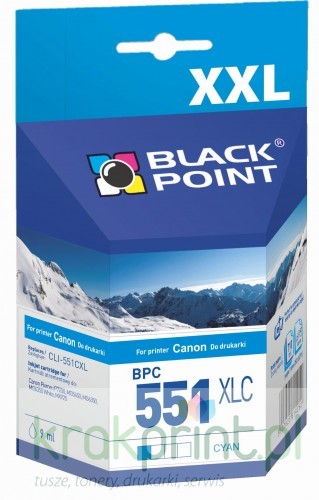 BlackPoint Tusz Zamiennik CLI-551C XL BPC551XLC) Cyan BPC551XLC