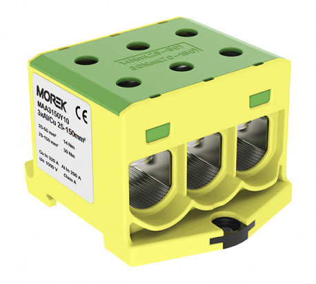 Geberit MOREK szynowa 25-150mm2 żół-ziel 6 otwor AL/CU TH35 1P MAA3150Y10 Morek 4368 MAA3150Y10