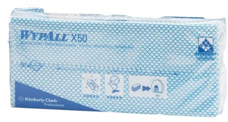 Wypall WYPALL chusteczki nawilżane, Interfold, odporna na rozerwanie, 25 x 42 cm, 50 sztuki, niebieski 7441