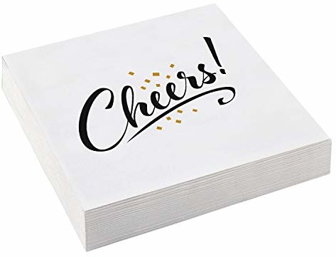 amscan Amscan 20 papierowych serwetek * Cheers * dla Happy New Year i Silvester - trzywarstwowe złoto czarne - Frohes Rok Zegarek pięć przed 12 Frohes Party