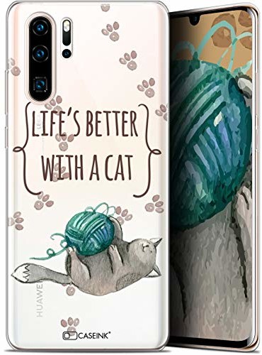 Cat Caseink Etui ochronne do Huawei P30 Pro, 6,47 cala, ultracienkie, Quote Life's Better with a CRYSPRNTQUOTEP30PROCAT