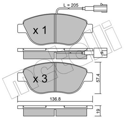 METELLI Klocki hamulcowe - komplet 22-0322-0