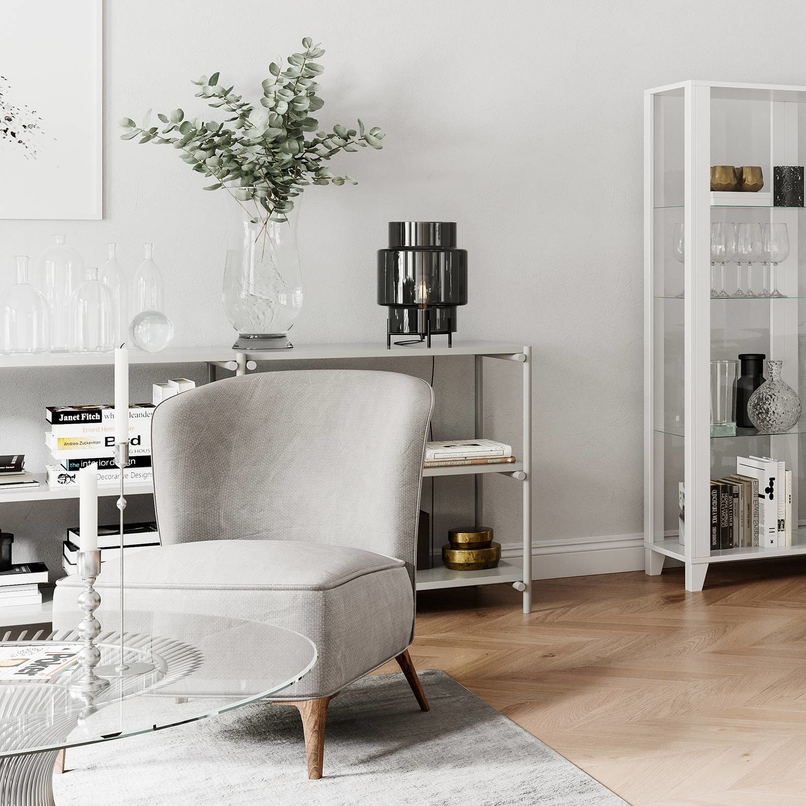 BY RYDENS By Rydéns Ebbot lampa stołowa, szary dym  26,5 cm