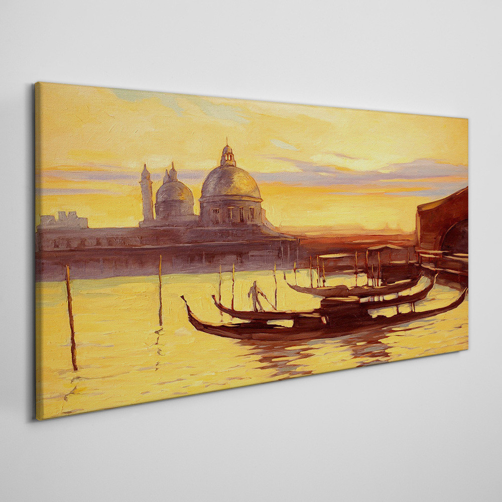 PL Coloray Obraz Canvas miasto port zachód słońca 120x60cm