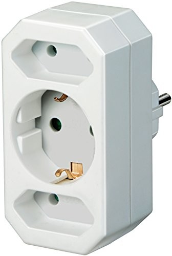Brennenstuhl 1508050 wtyczka adaptera Euro 2 + zestyk ochronny 1 1 biały 1508050