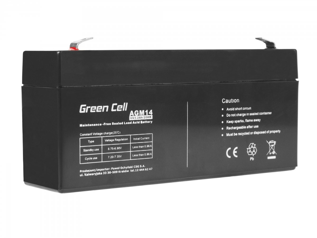 AGM Green Cell Akumulator VRLA Green Cell 6V 3.3Ah AGM14